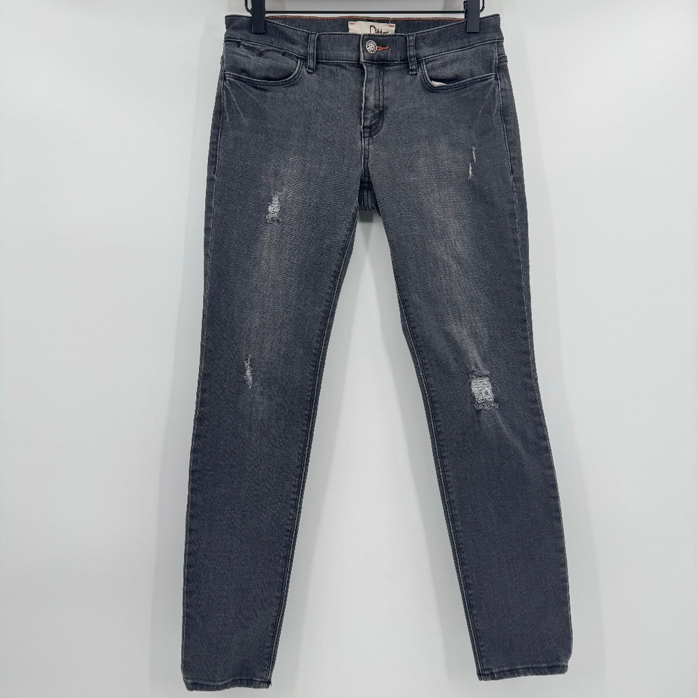 Dittos Jeans Women 27 Gray Stretch Distressed Super Skinny Denim Low Rise Grunge